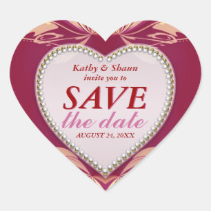 Pink Romance Save the Date Wedding Stickers