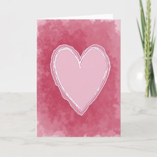 Pink Romantic Heart Art Card