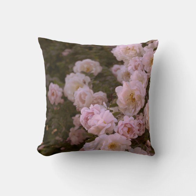 Pink romantic roses cushion (Front)