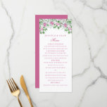 Pink Romantic Roses Wedding Menu<br><div class="desc">Beautiful elegant, modern, trendy and sophisticated romantic pink roses decoration Wedding Menu, suitable for any season. With a pretty arrangement of pink roses across the top on a plain white background. All text, font and font colour is fully customizable to meet your requirements. Text can be removed or added. If...</div>