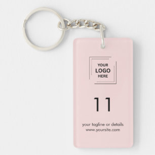 Pink Room Number Logo Property Branding Design Key Ring