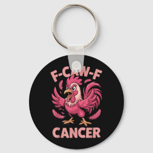 Pink Rooster Meme Funny Chicken Cancer Awareness Key Ring