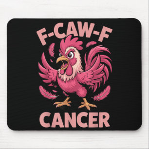 Pink Rooster Meme Funny Chicken Cancer Awareness Mouse Mat