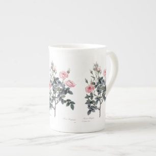 Pink Rosa Pomifolia Redoute Bone China Mug