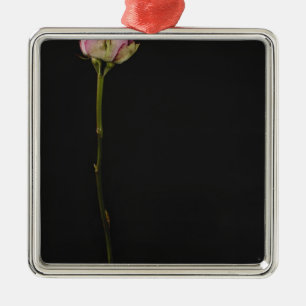 Pink rose 3 metal tree decoration