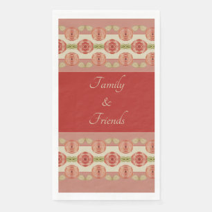 Pink Rose Accented Designer Napkin
