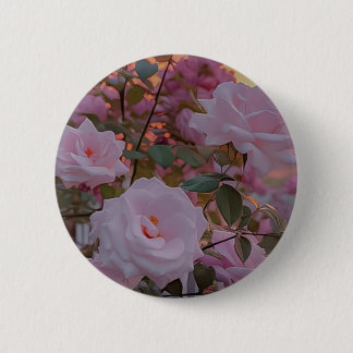 Pink rose accessories 6 cm round badge
