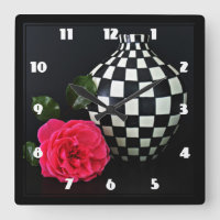 Pink Rose and a Chequered Vase