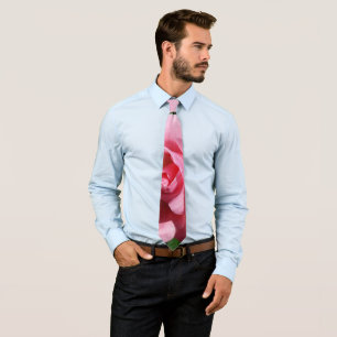 Pink Rose and Bud Tie