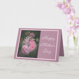 Pink Rose And Heart Mother's Day Card