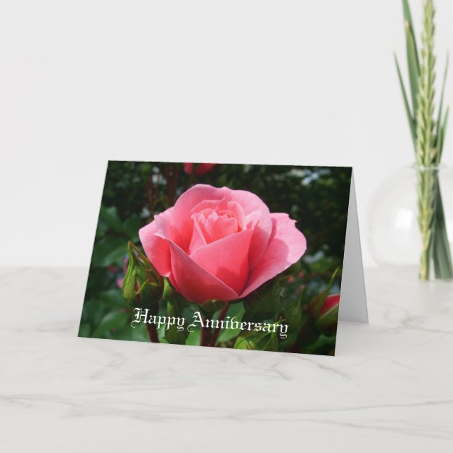 pink rose anniversary card (Front)