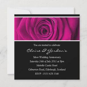 Pink Rose Anniversary Party Invitation
