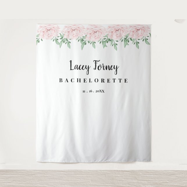 Pink Rose  Bachelorette Party Photo Backdrop Tapestry (Front)