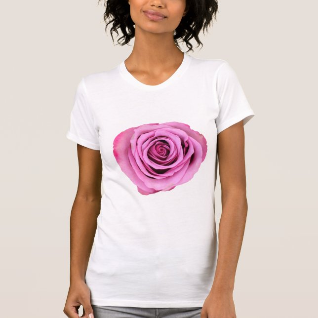 Pink Rose Basic Women's T-shirt (Front)