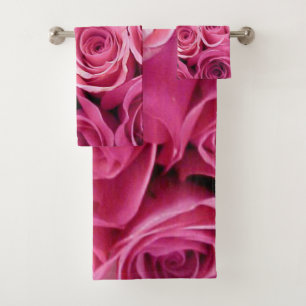Pink Rose Bath towel Set