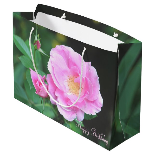 Pink Rose Birthday Bag (Back Angled)