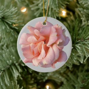 pink rose bloom ceramic tree decoration