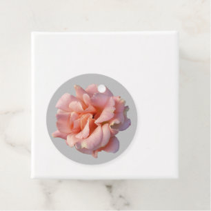 pink rose bloom favour tags
