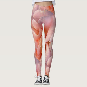 pink rose bloom leggings