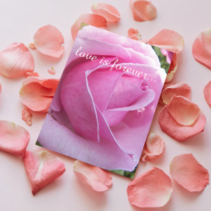 Pink Rose Bloom Personalized Marriage Proposal Card