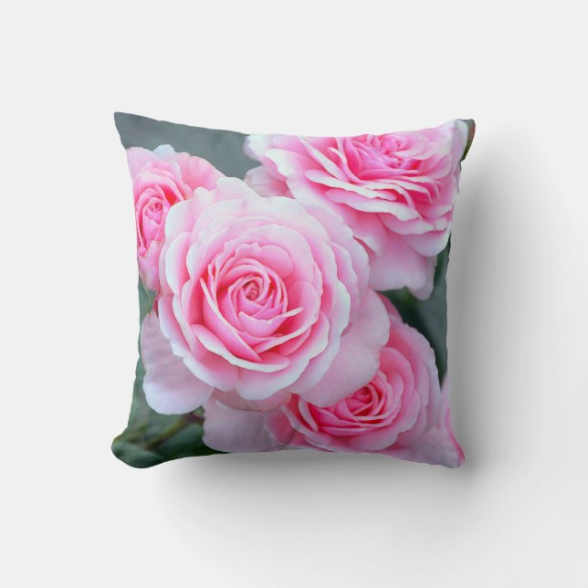 Pink rose blossoms cushion (Front)