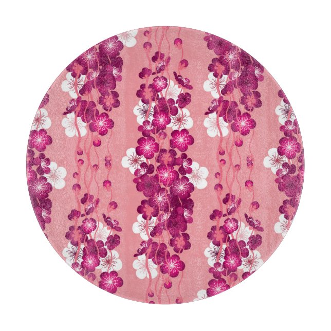 Pink rose blossoms: seamless background. cutting board (Front)
