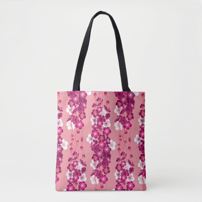 Pink rose blossoms: seamless background. tote bag (Front)