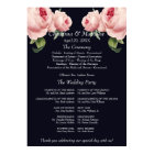 Pink Rose blue vintage Wedding Ceremony Program