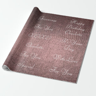 Pink Rose Blush White Chic Custom Personalized Wrapping Paper