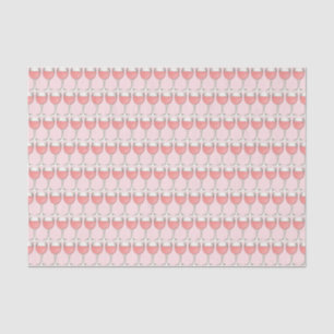 Pink Rosé Blush Wine Glass Winery Bridal Shower Tissue Paper