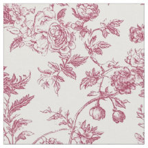 Pink Rose Botanical Toile