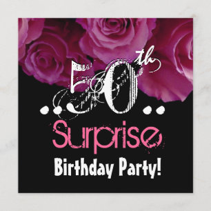 Pink Rose Bouquet 50th Surprise Birthday Template