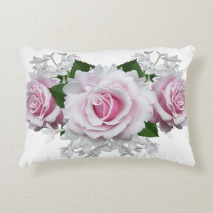 Pink Rose Bouquet Decorative Cushion
