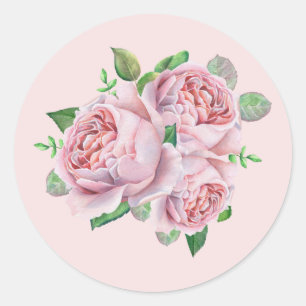 Pink Rose Bouquet Floral Stickers