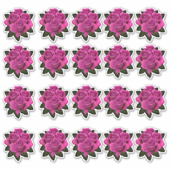 Pink Rose Bouquet  Multiple Sticker (Front)