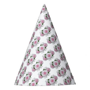 Pink Rose Bouquet Party Hat