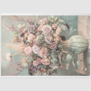 Pink Rose Bouquet, Pastel Florals, Romantic Tissue Paper