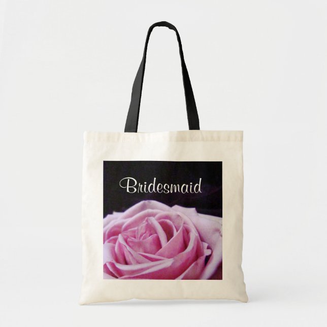 Pink Rose Bridesmaid Tote Bag (Front)