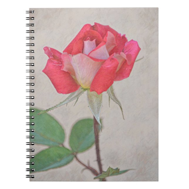 Pink Rose Bud Art from Gertie's Garden Notebook (Front)