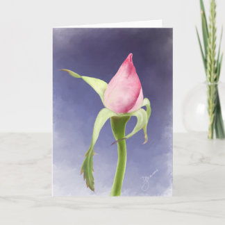 Pink Rose Bud Card