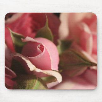 Pink Rose Bud Mouse Mat