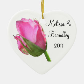 Pink Rose Bud Ornament