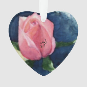 PINK ROSE BUD VALENTINE ORNAMENT