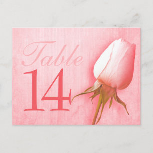 Pink rose bud wedding table number 10-39 postcard