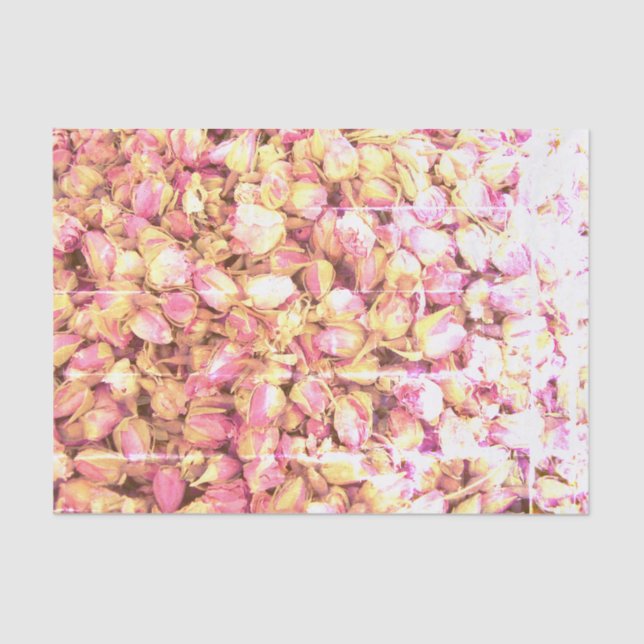 Pink rose buds photo print custom decoupage crafts tissue paper (Front)
