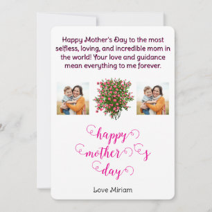 Pink Rose Bush Mother's Day Greeting Card