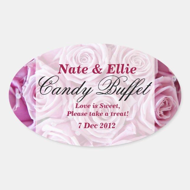 PInk Rose Candy Buffet Sticker (Front)