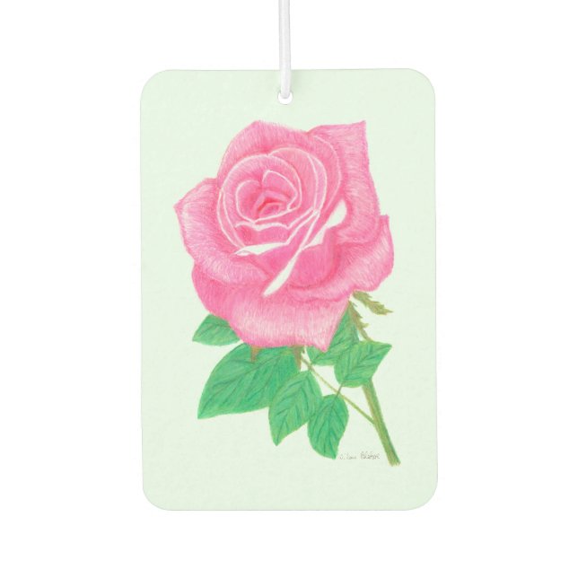 Pink Rose Car Air Freshener (Front)