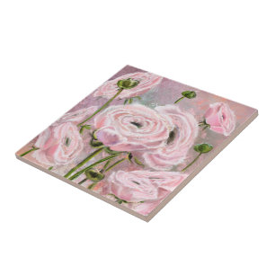 Pink Rose Ceramic Tile - Painting