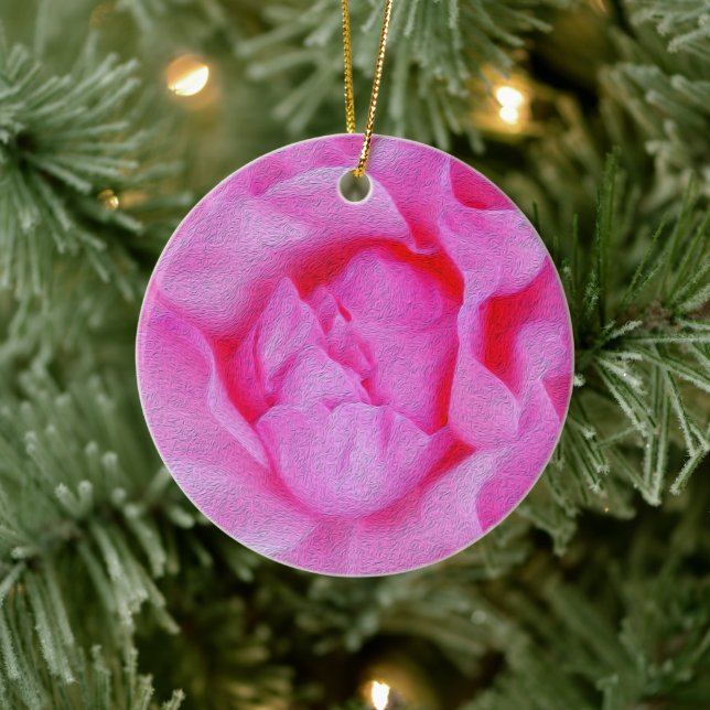 pink rose ceramic tree decoration (Tree)